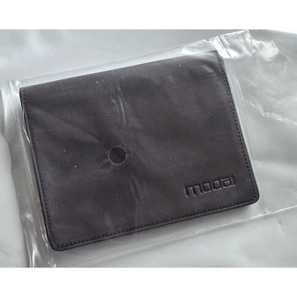 Moda Spana Minimalist Gray Bifold Card Leather Wallet Dark Gray